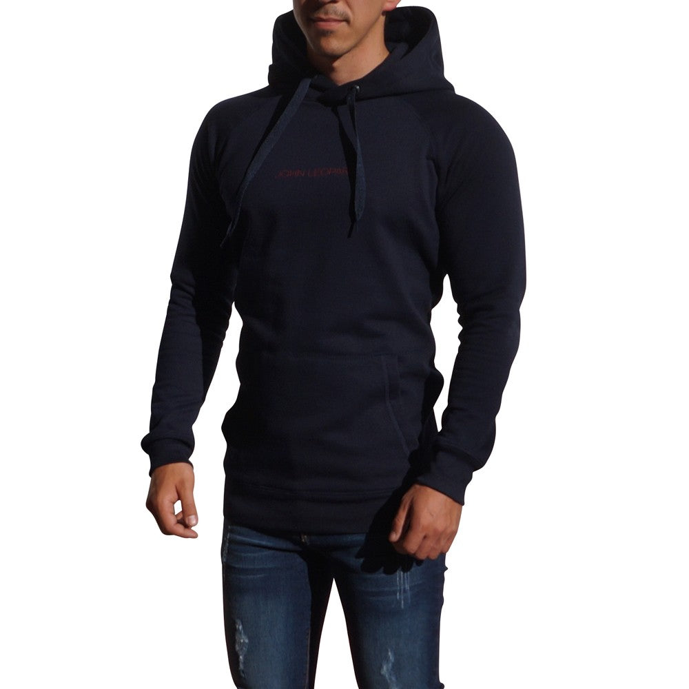 Minimal Navy Logo Red Hoodie Sweatshirt
