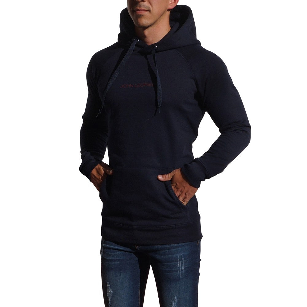 Minimal Navy Logo Red Hoodie Sweatshirt