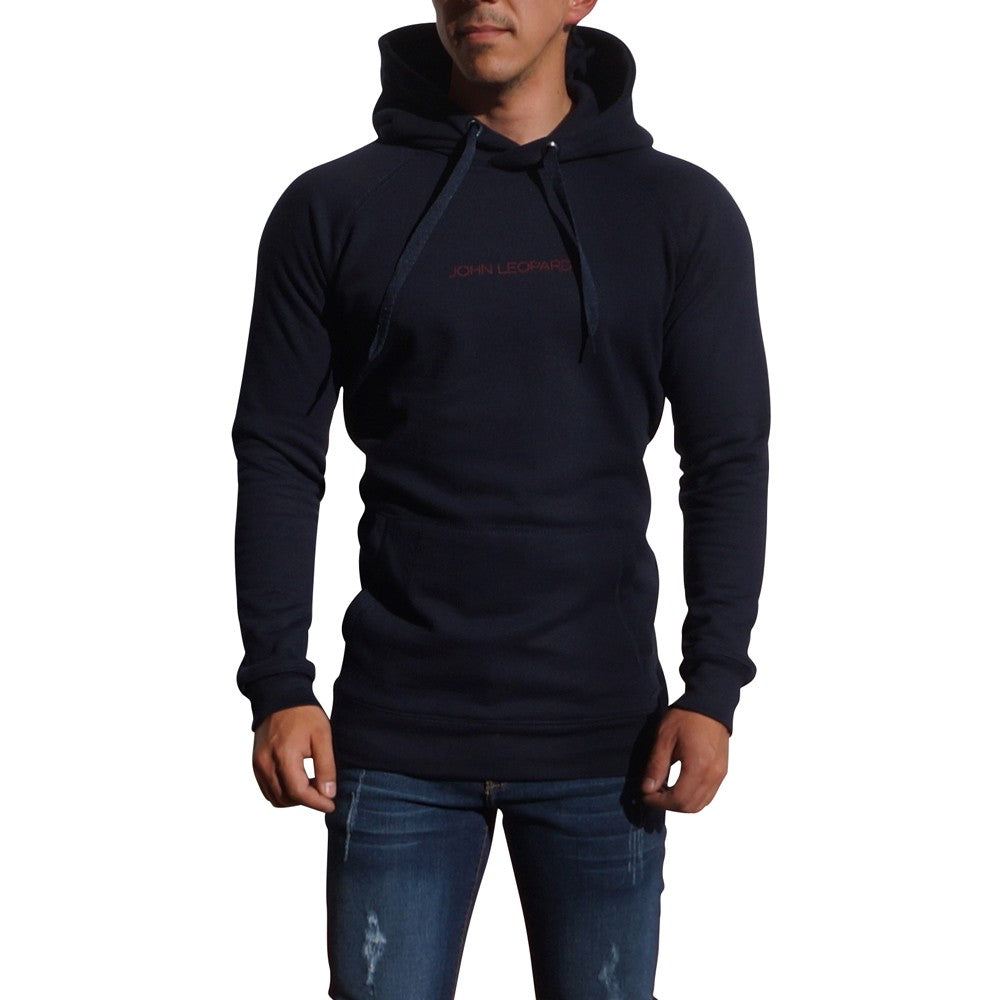Minimal Navy Logo Red Hoodie Sweatshirt