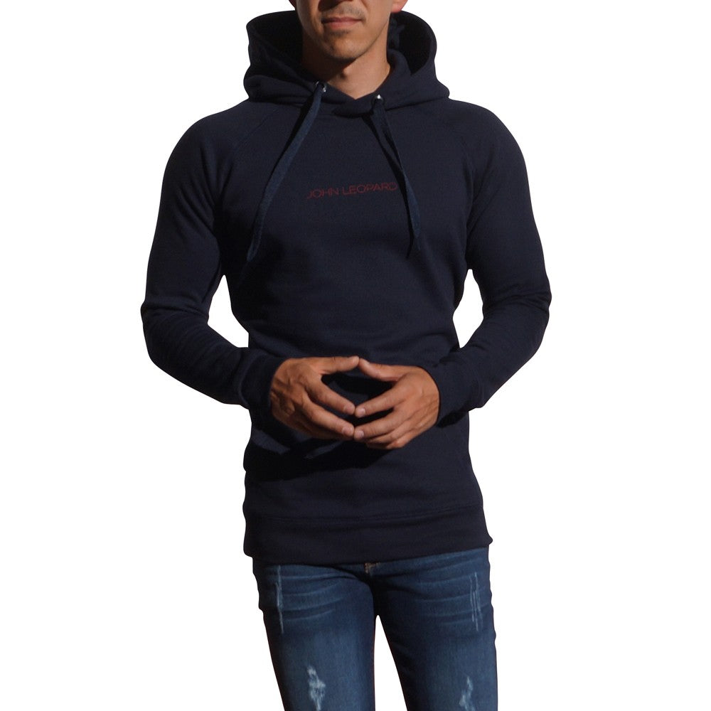 Minimal Navy Logo Red Hoodie Sweatshirt
