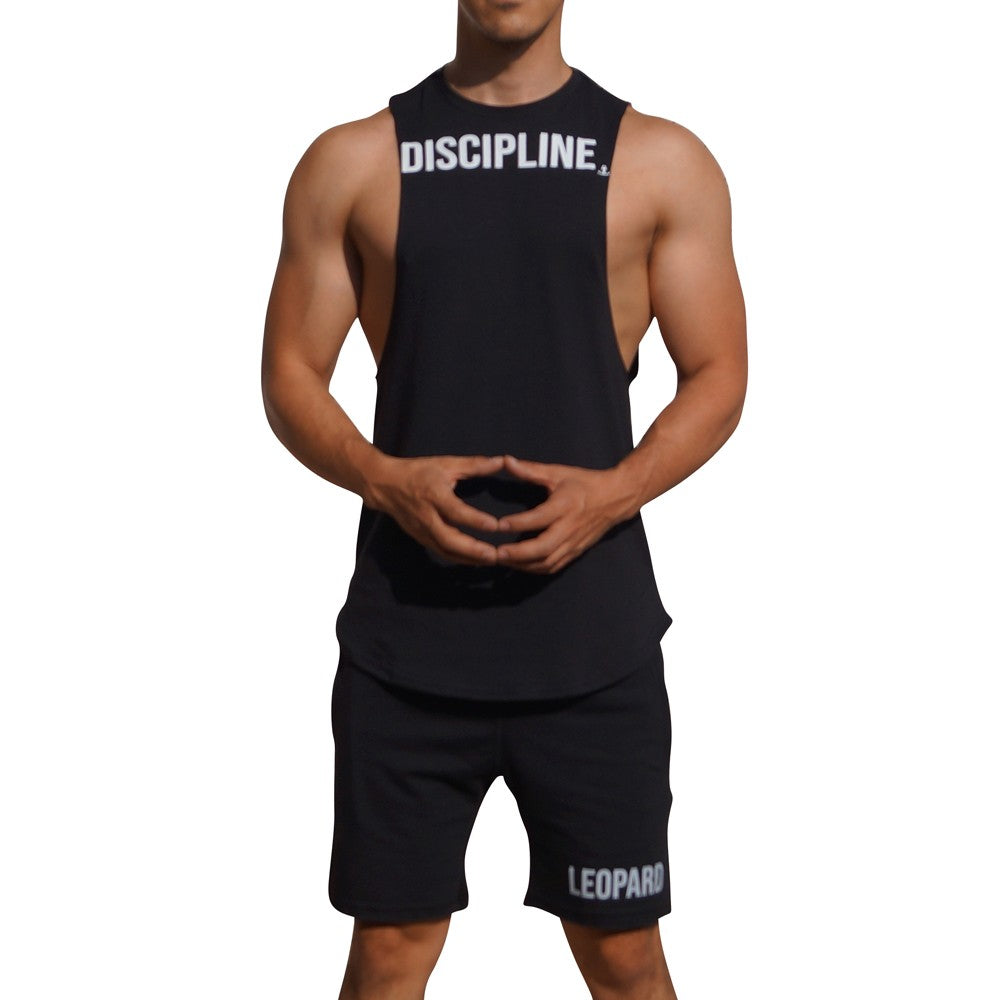 Gym Sleeveless Tee Black Big Logo Discipline