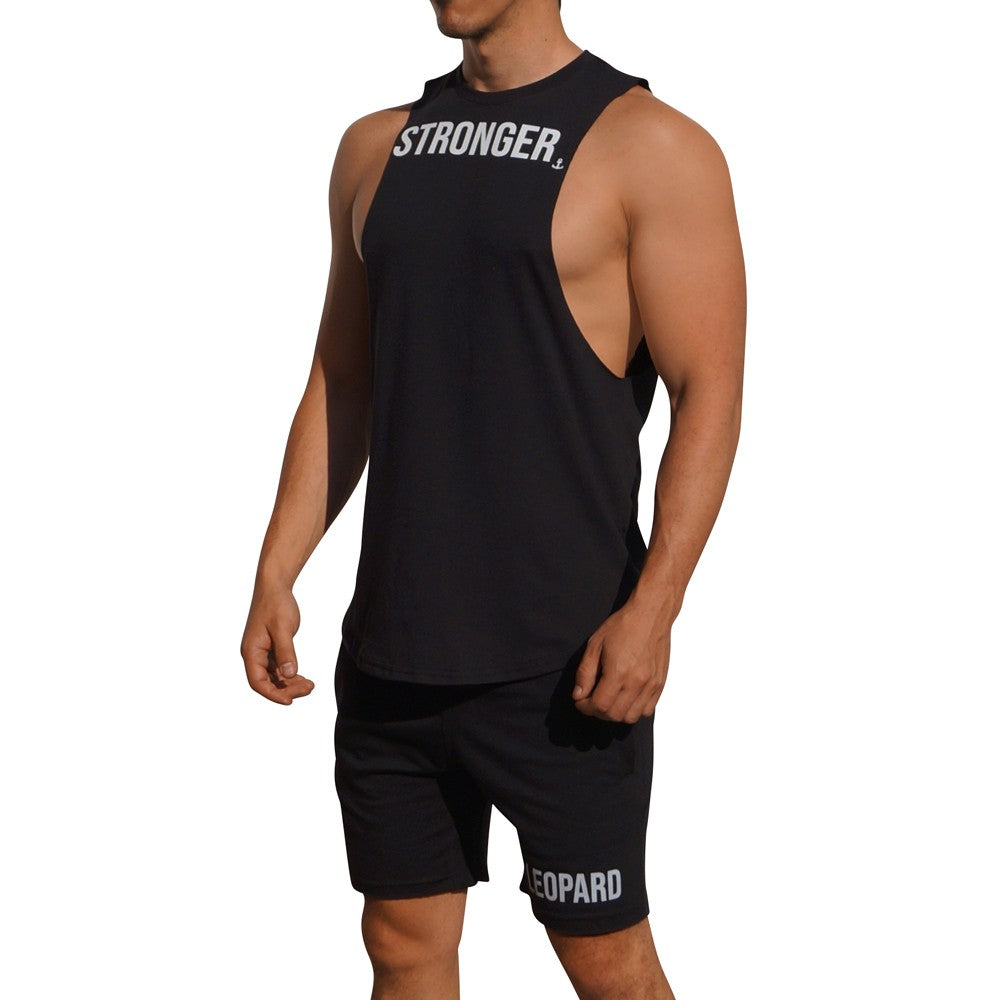 Gym Sleeveless Tee Negra Big Logo Stronger
