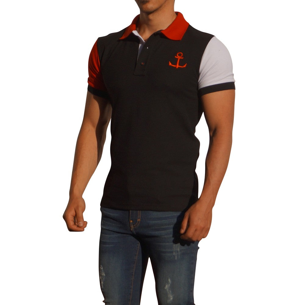 Cream Polo Shirt White Logo Short Sleeve Cream