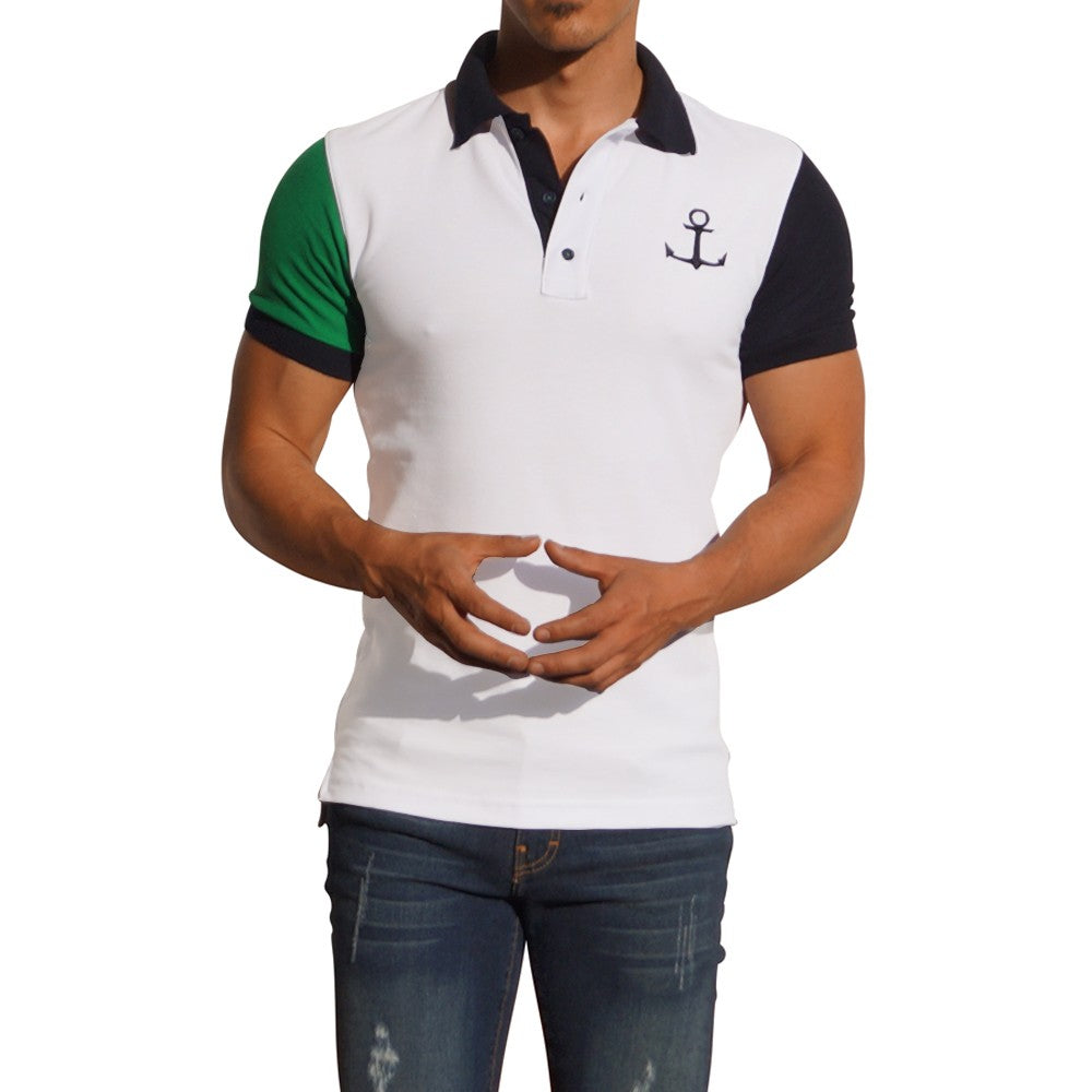 Polo White Mg Green Flag/Navy