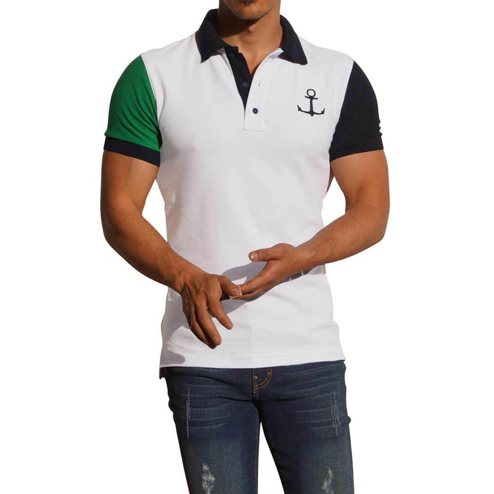 Polo White Mg Green Flag/Navy