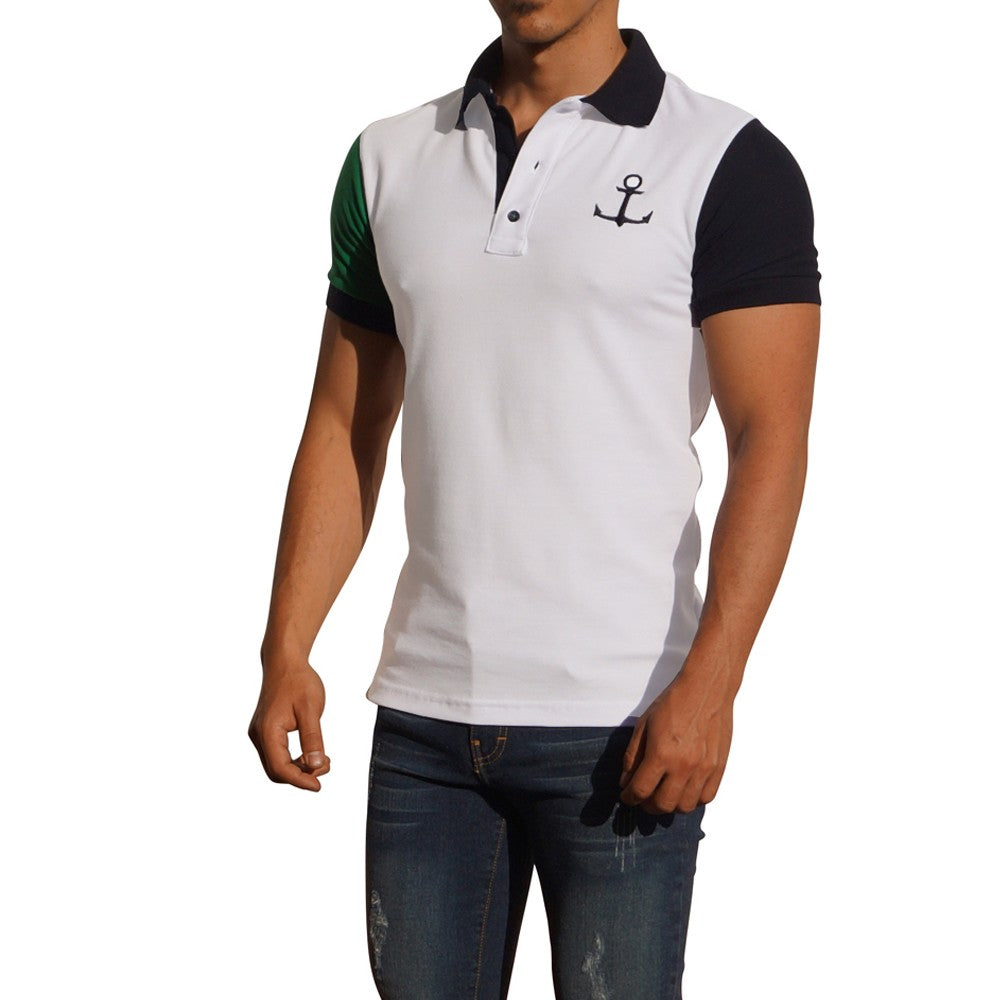 Polo White Mg Green Flag/Navy