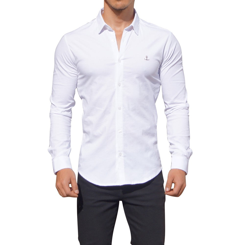 Camisa Blanca Manga Larga Metal Emblem Blanco