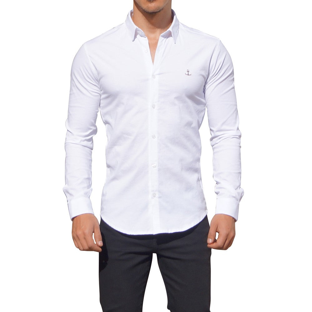 Camisa Blanca Manga Larga Metal Emblem Blanco