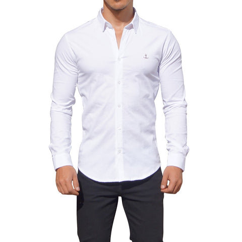Camisa Blanca Manga Larga Metal Emblem Blanco