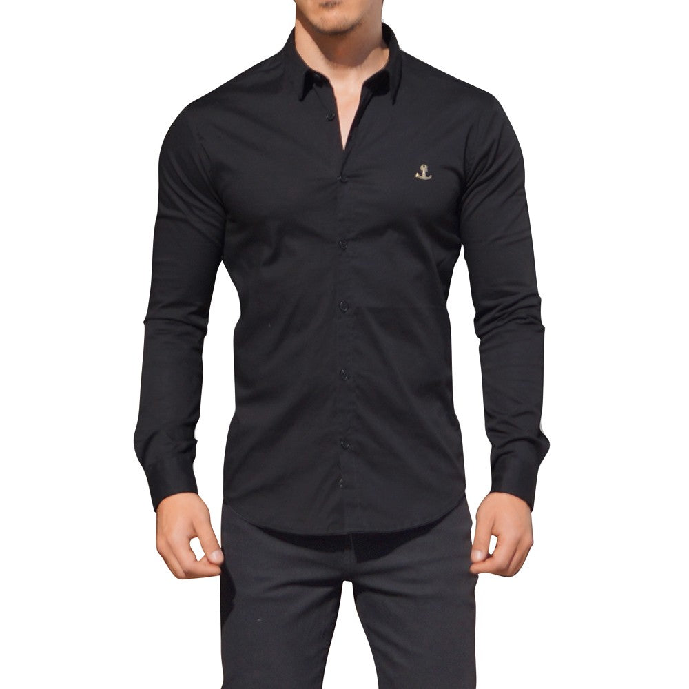 Camisa Negra Manga Larga Metal Emblem Negro