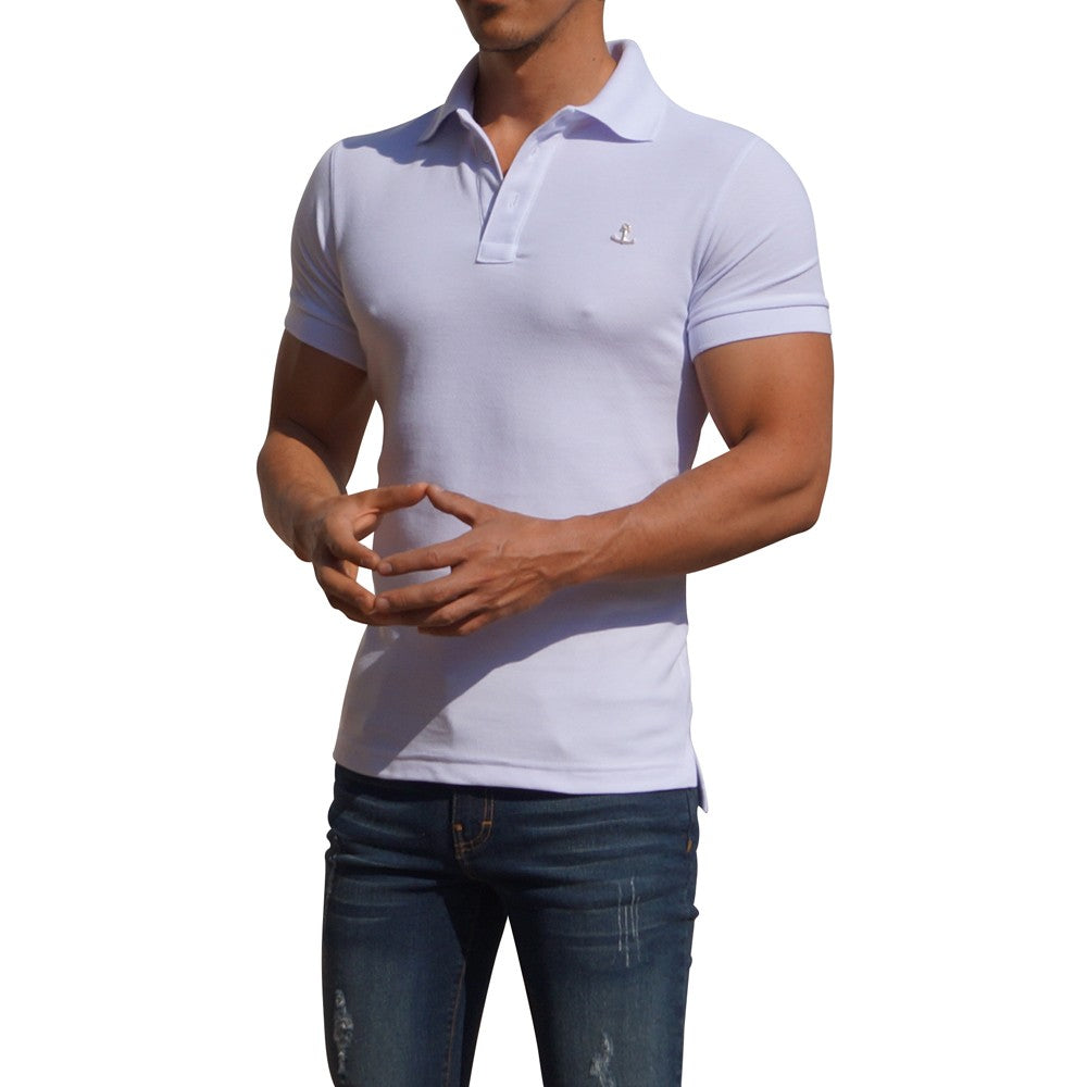 Polo White Short Sleeve White Metal Emblem