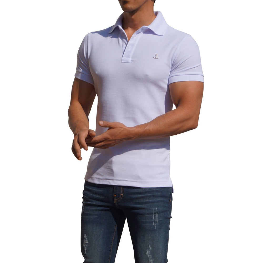 Polo White Short Sleeve White Metal Emblem
