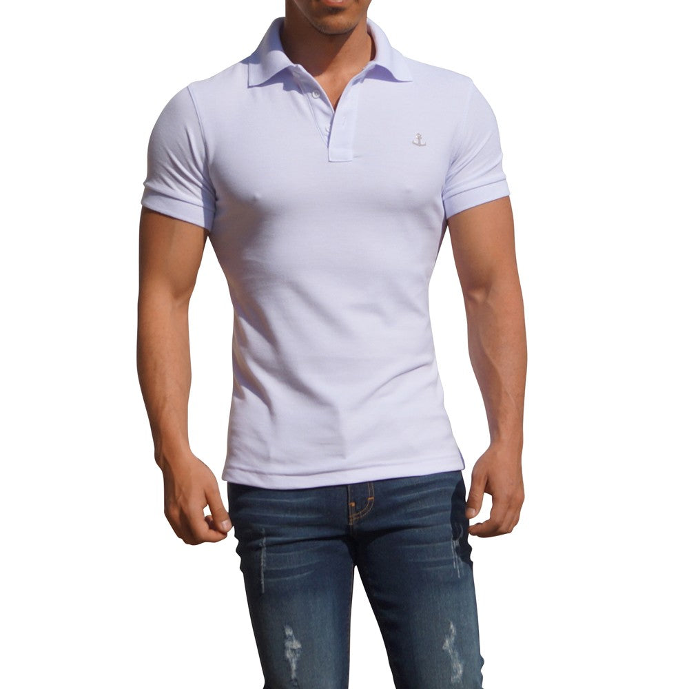 Polo White Short Sleeve White Metal Emblem