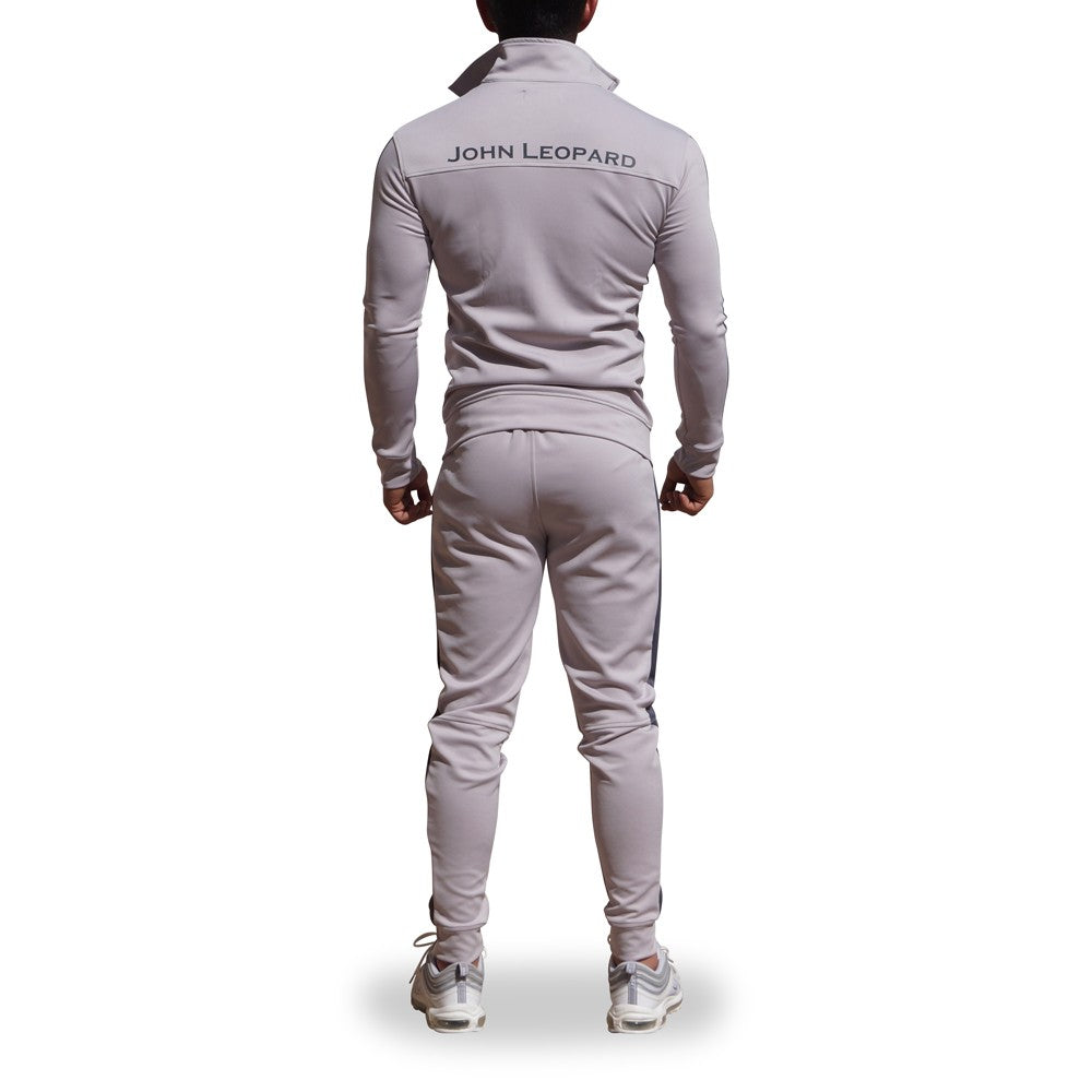 Elite Track Suit Pants Light Gray Oxford Stripe
