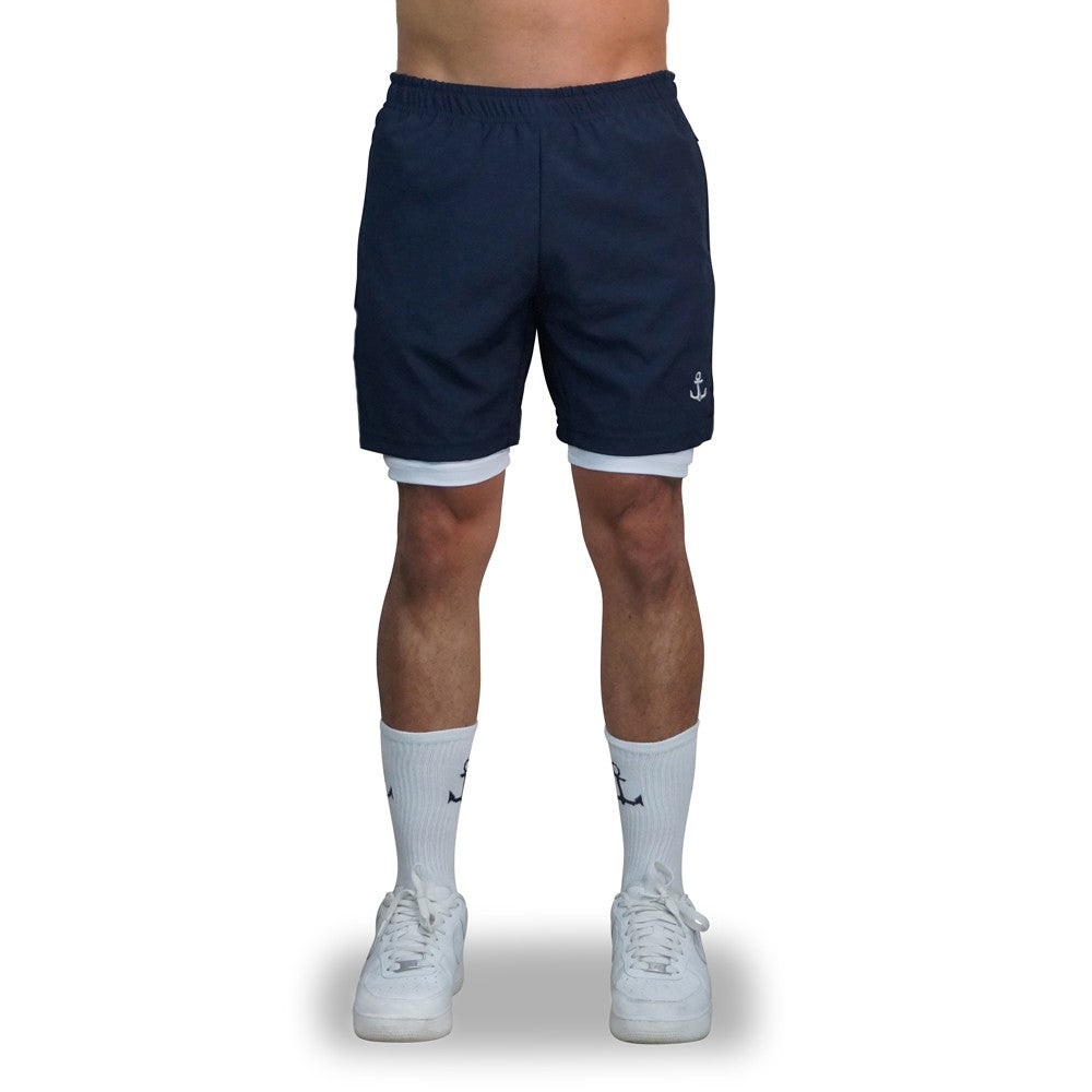 Strong Line Short Navy Logo Silver