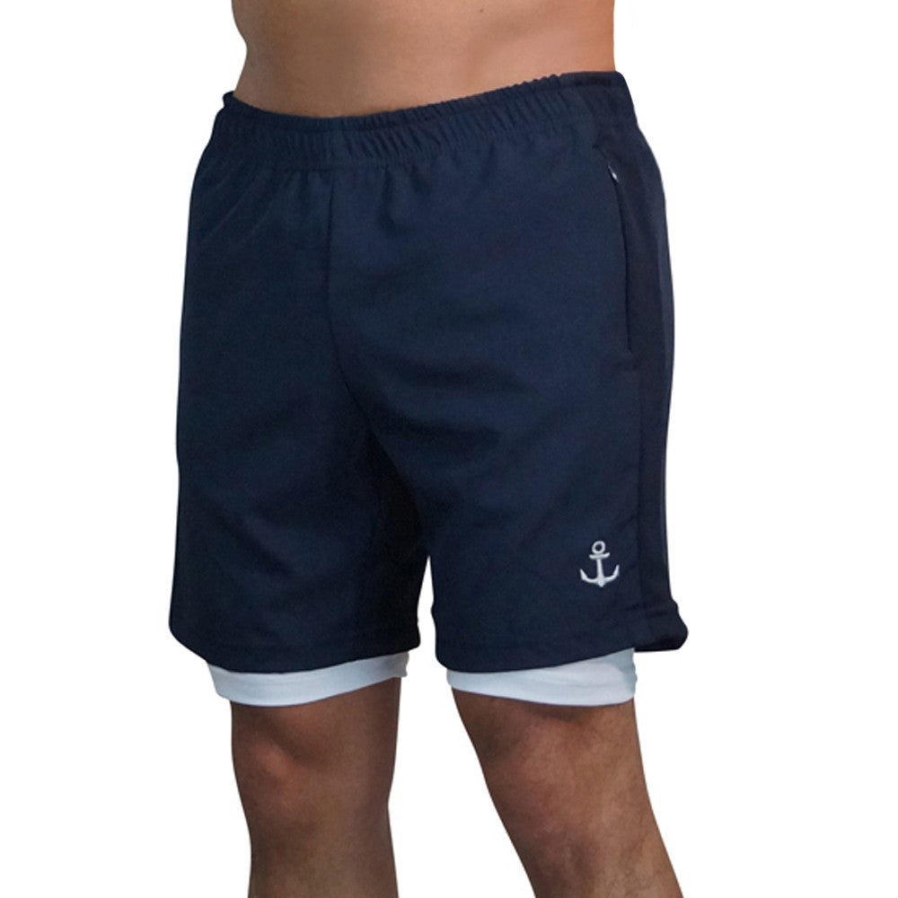 Strong Line Short Navy Logo Silver