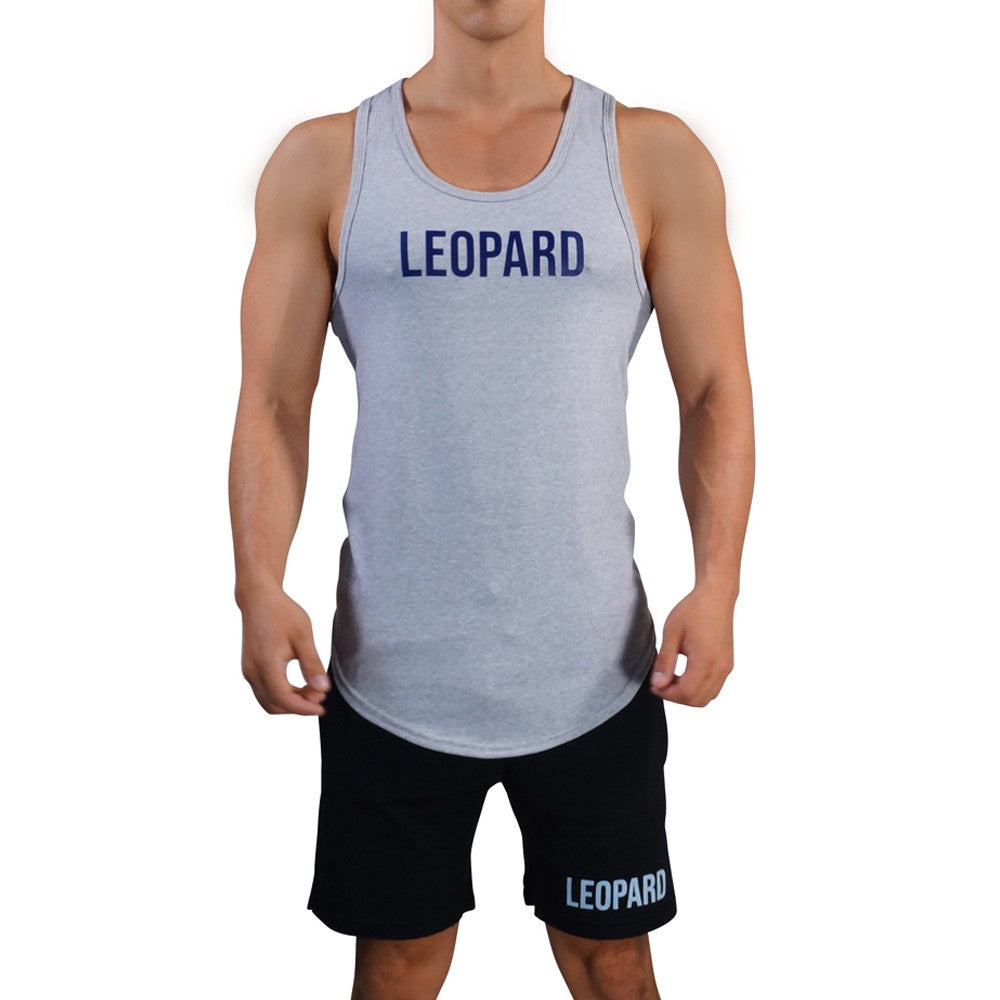 Gym Core Tank Gris Jaspe Big Logo Marino