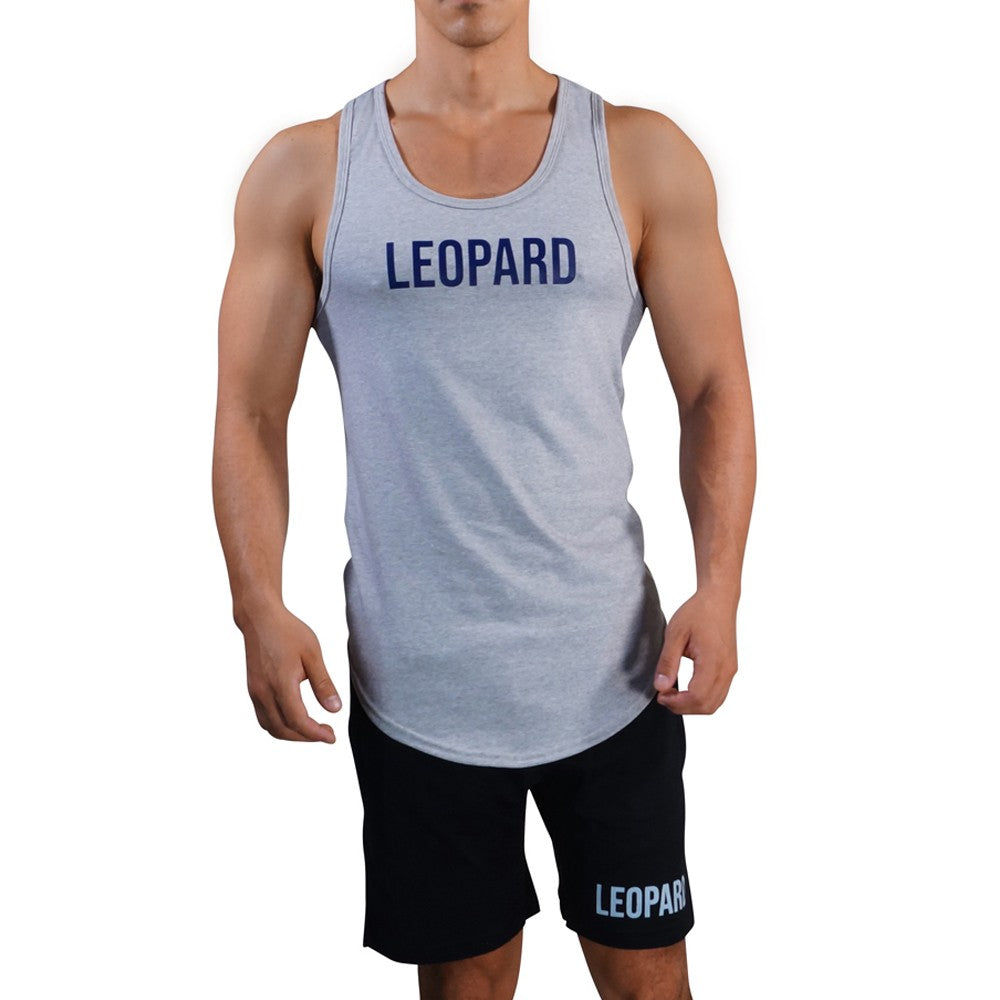 Gym Core Tank Gris Jaspe Big Logo Marino