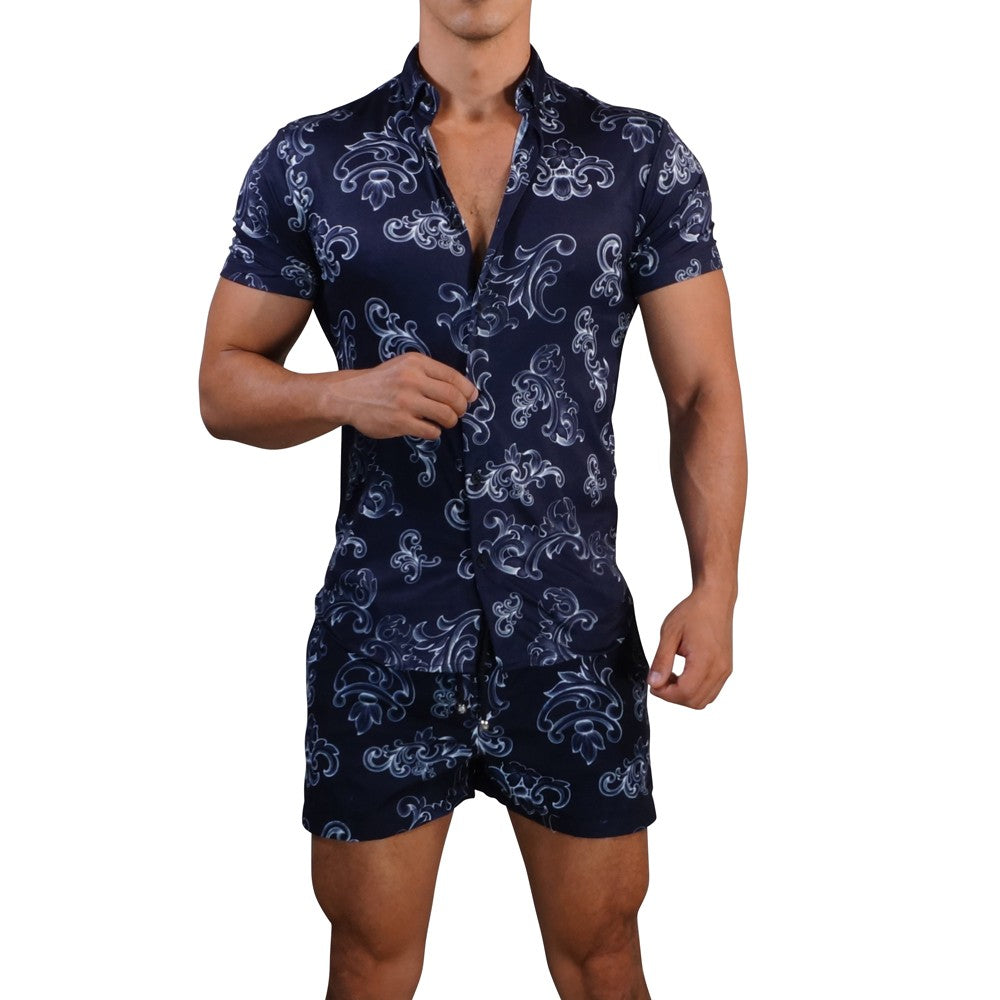 Camisa Manga Corta Black & White Baroque Negro