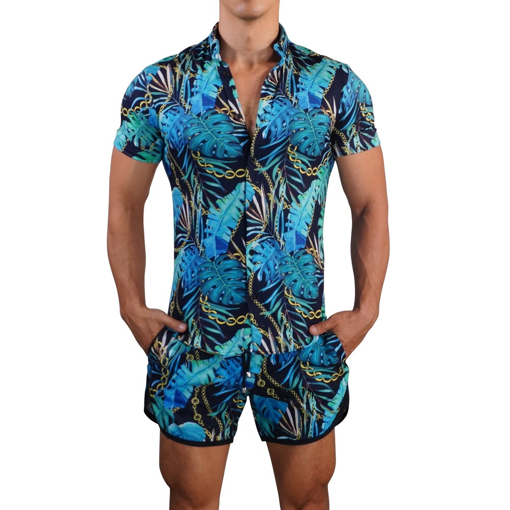 Camisa Manga Corta Jungla Negro