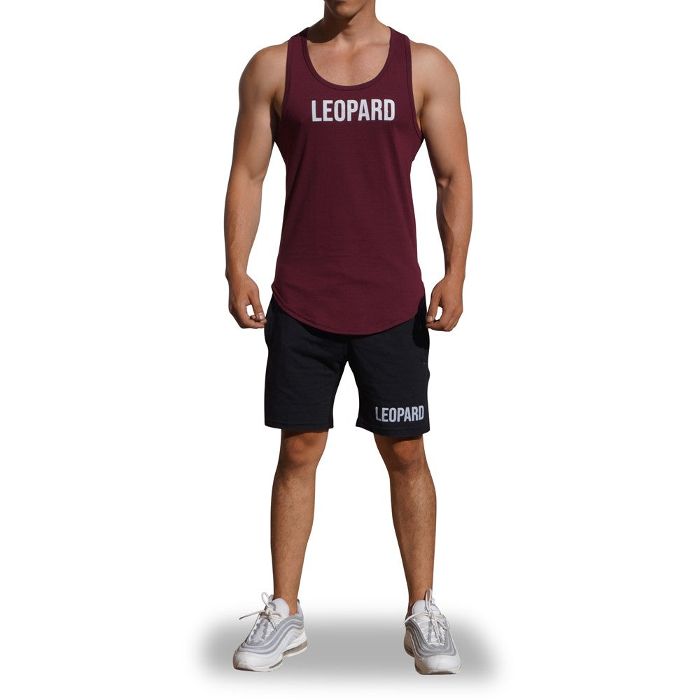 Gym Core Tank Wine Big Logo White