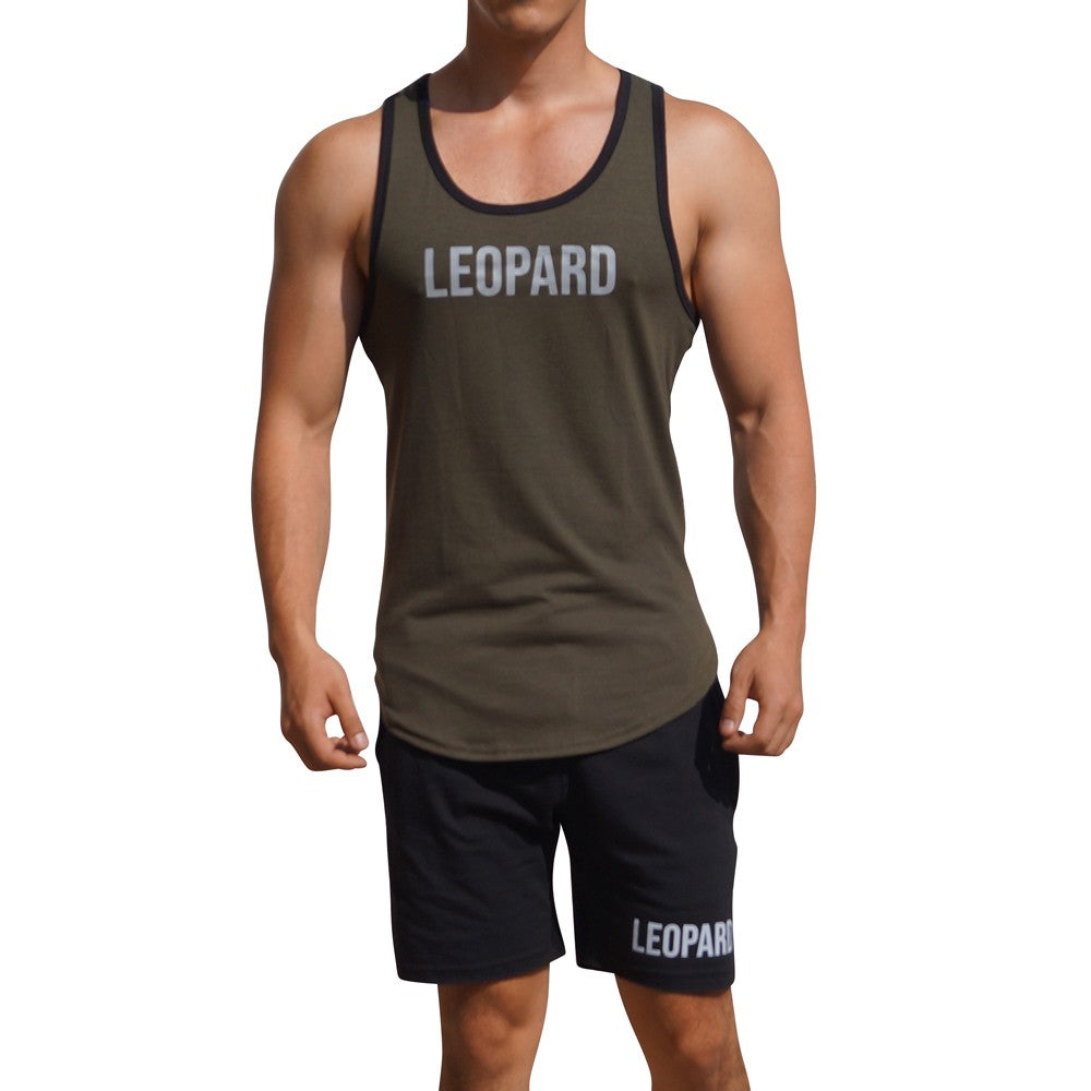 Gym Core Tank Military Green Bias Black Big Logo Gray