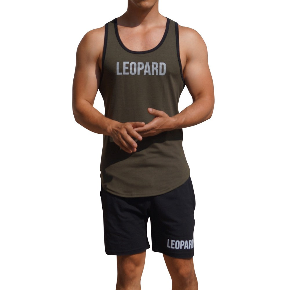 Gym Core Tank Military Green Bias Black Big Logo Gray