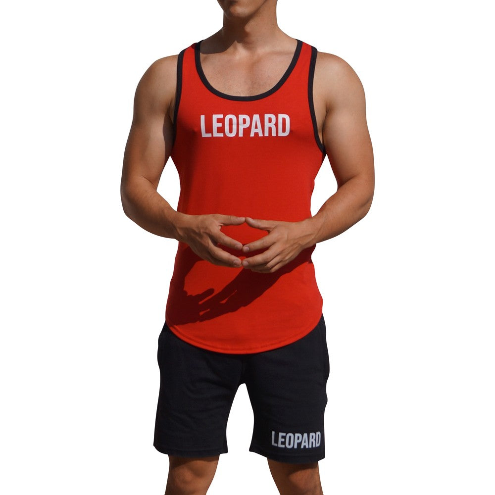 Gym Core Tank Red Bias Black Big Logo White