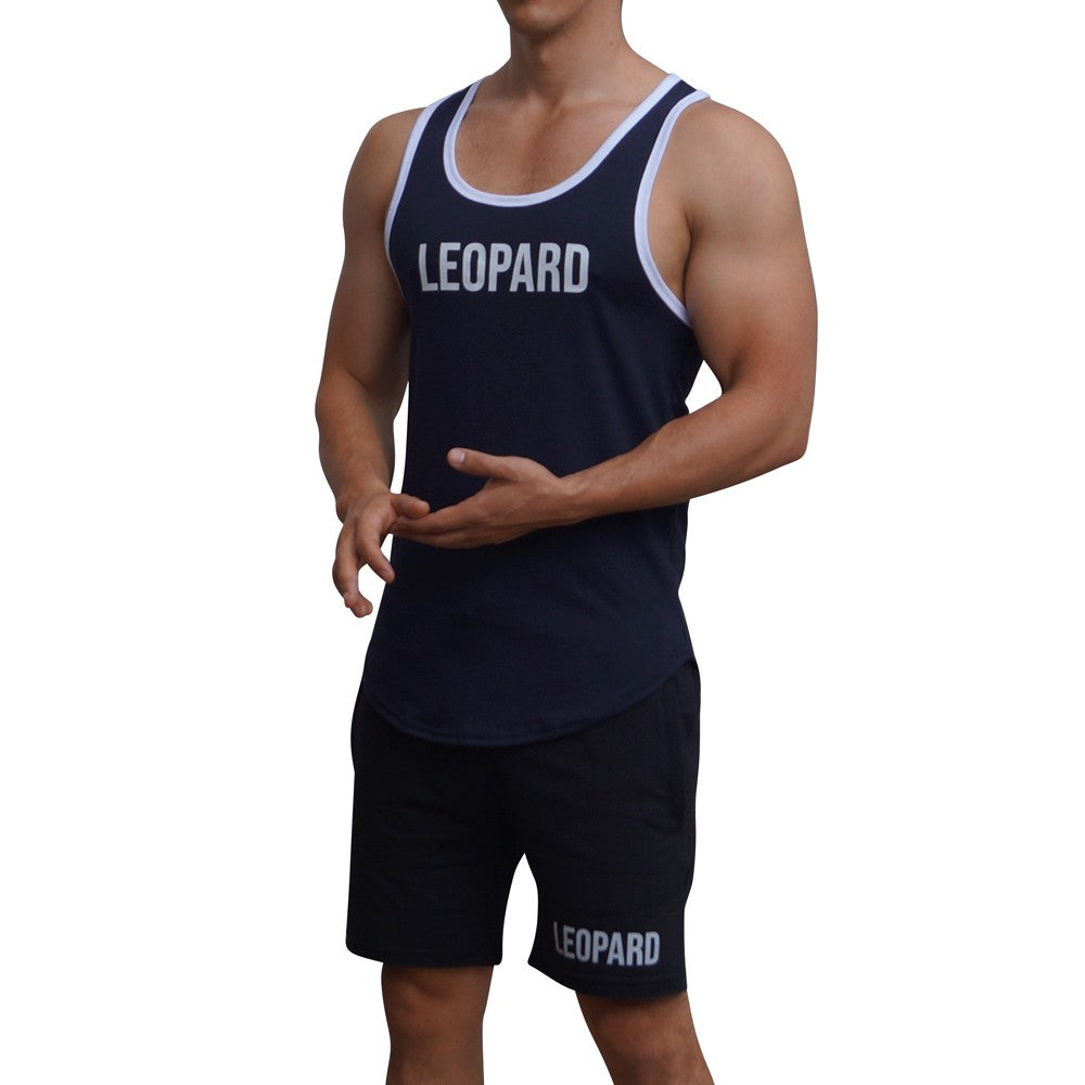 Gym Core Tank Navy Bies White Big Logo White