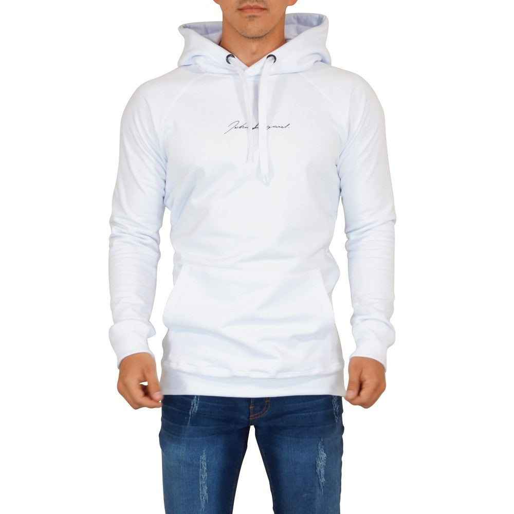 Sudadera Hoodie Blanca Signature Logo Negro