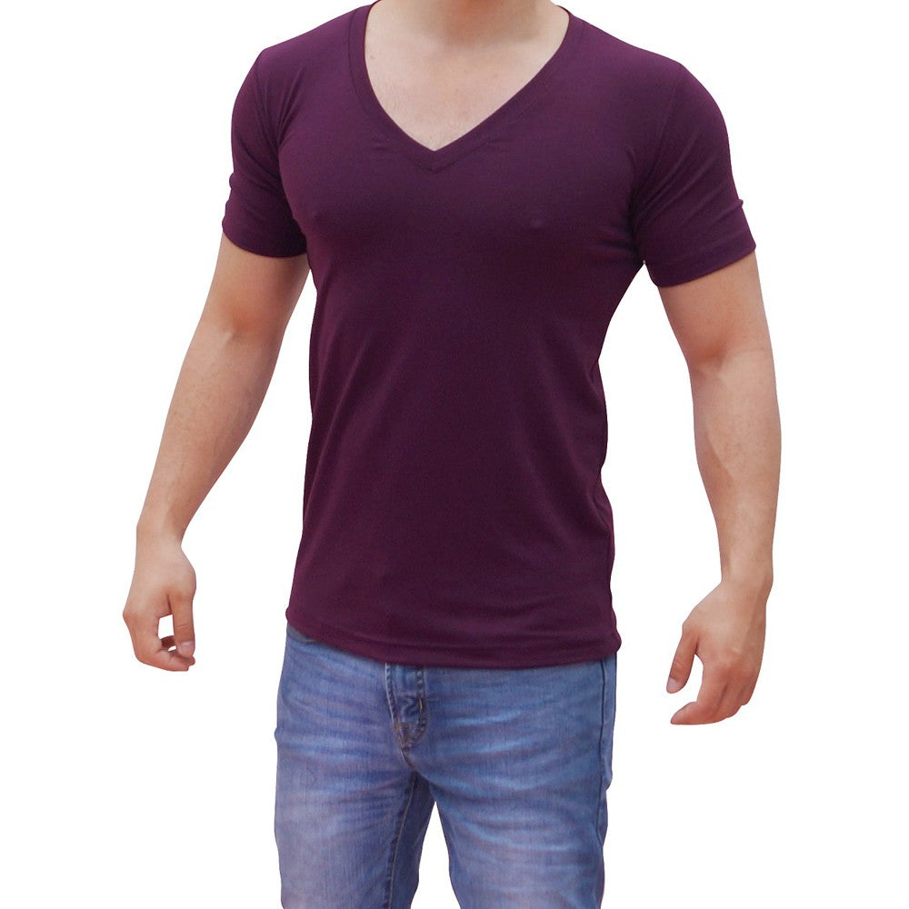Playera Cuello V Profundo Burgundy