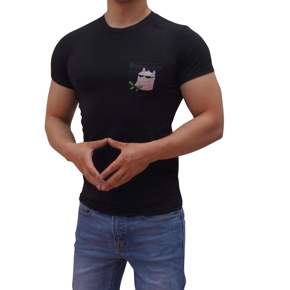 Playera Negra Bolsa Borrego