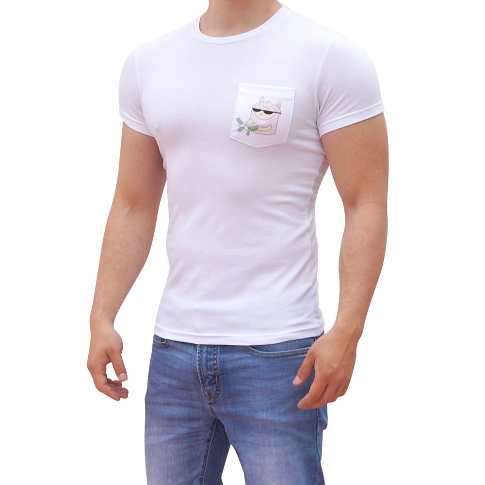 Playera Blanca Bolsa Borregos