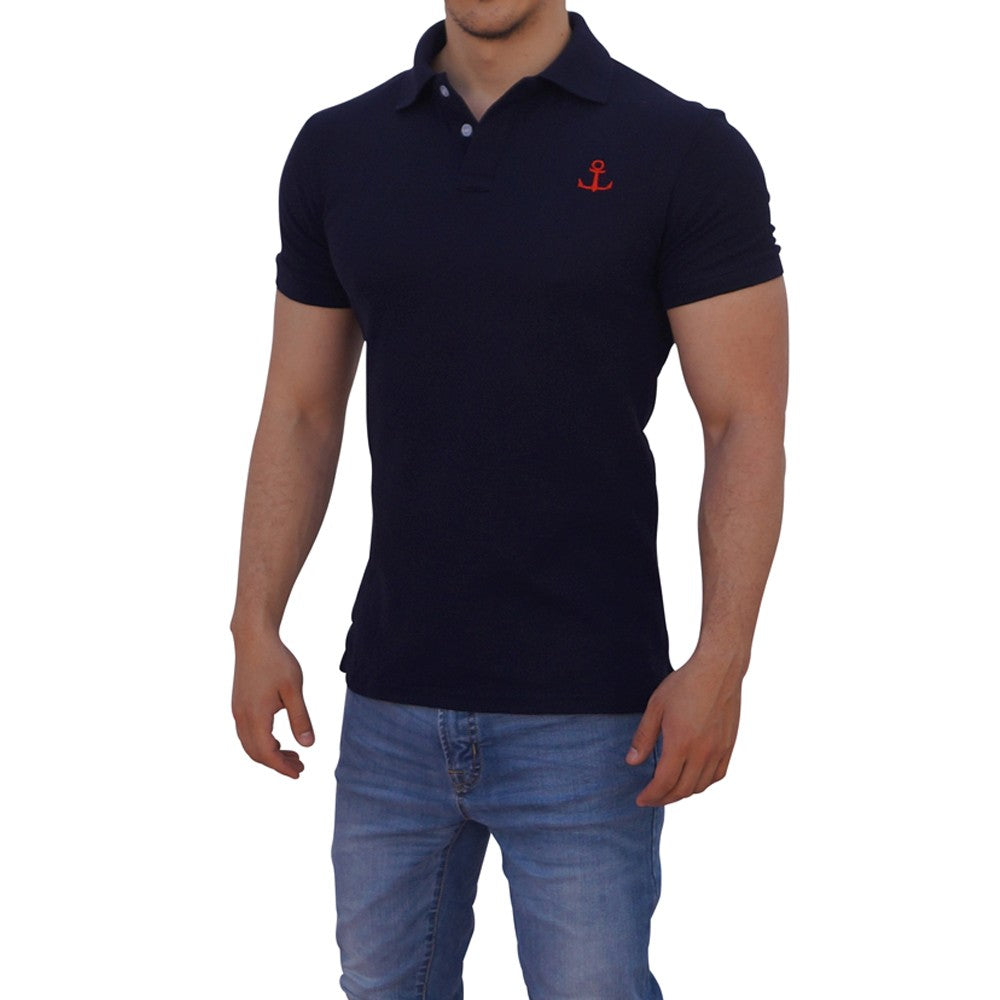 Playera Polo Marino Logo Rojo Manga Corta Marino