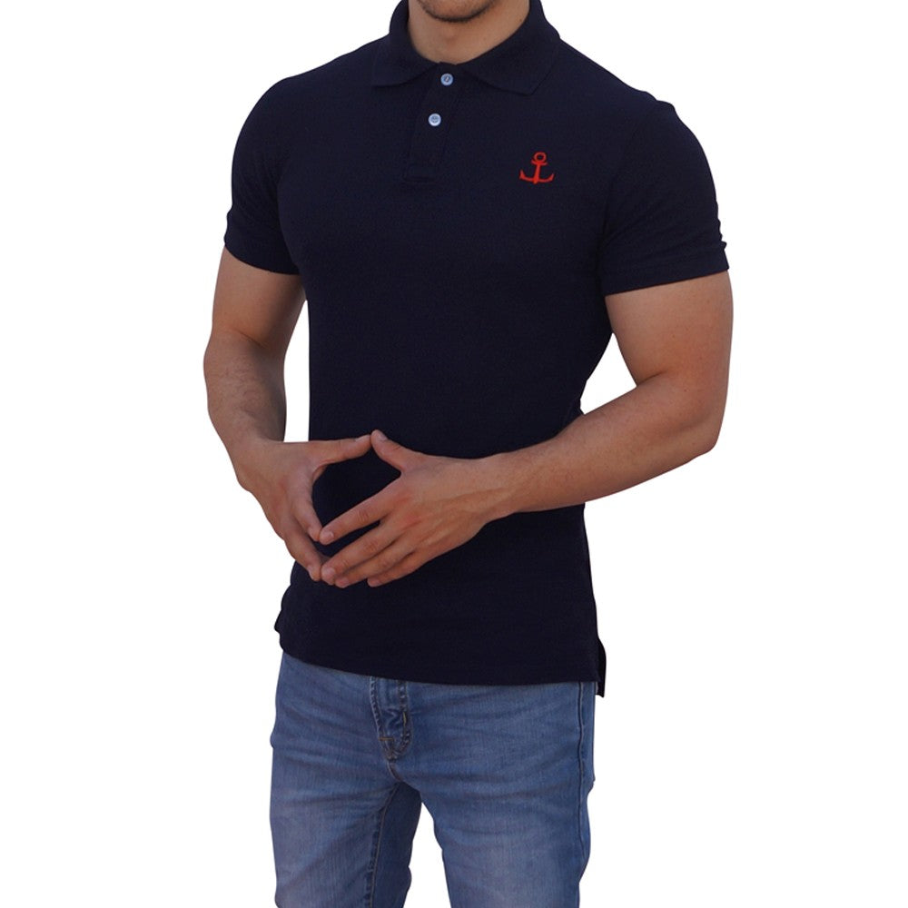 Playera Polo Marino Logo Rojo Manga Corta Marino