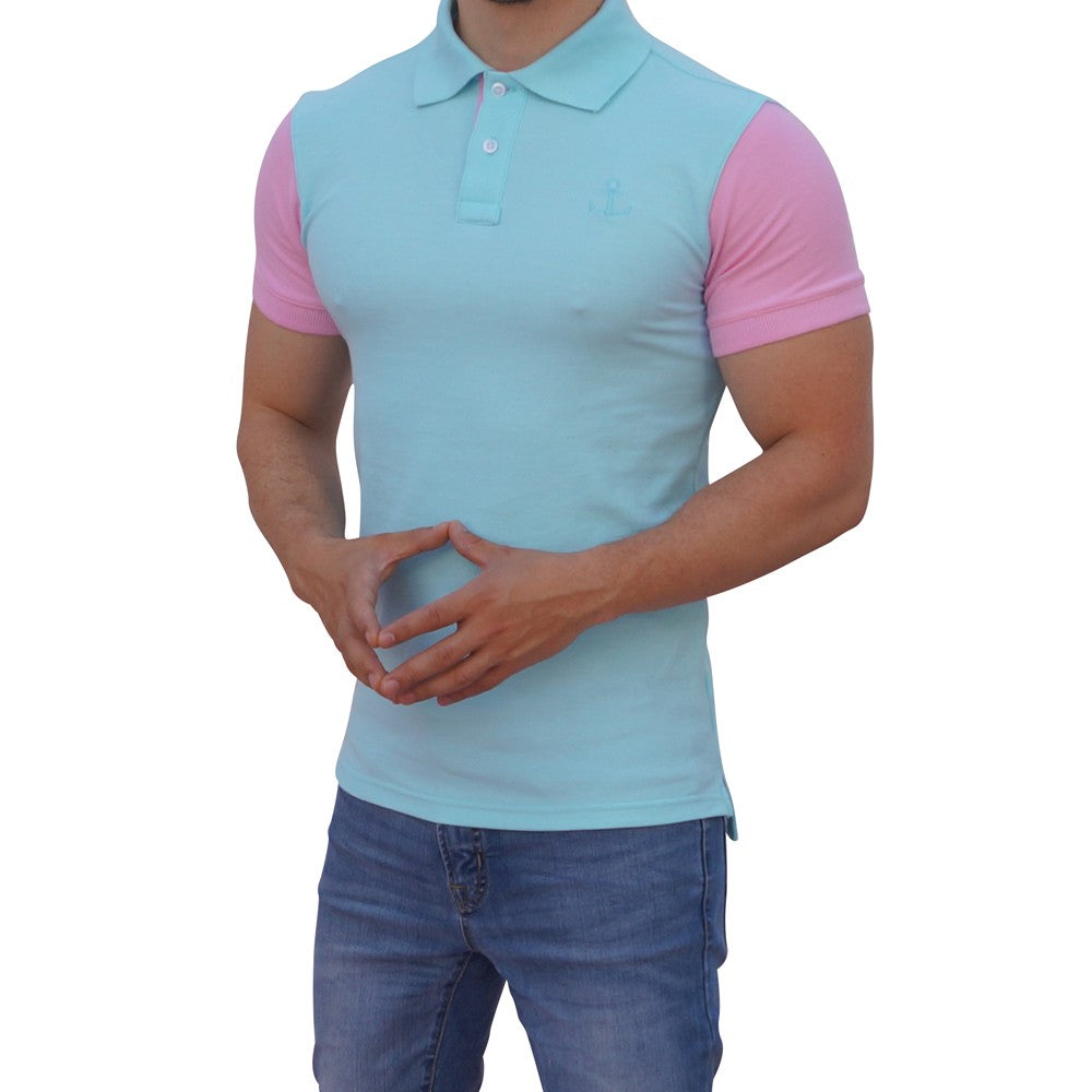 Menta Polo Shirt Mint Logo Short Sleeve Pastel Pink