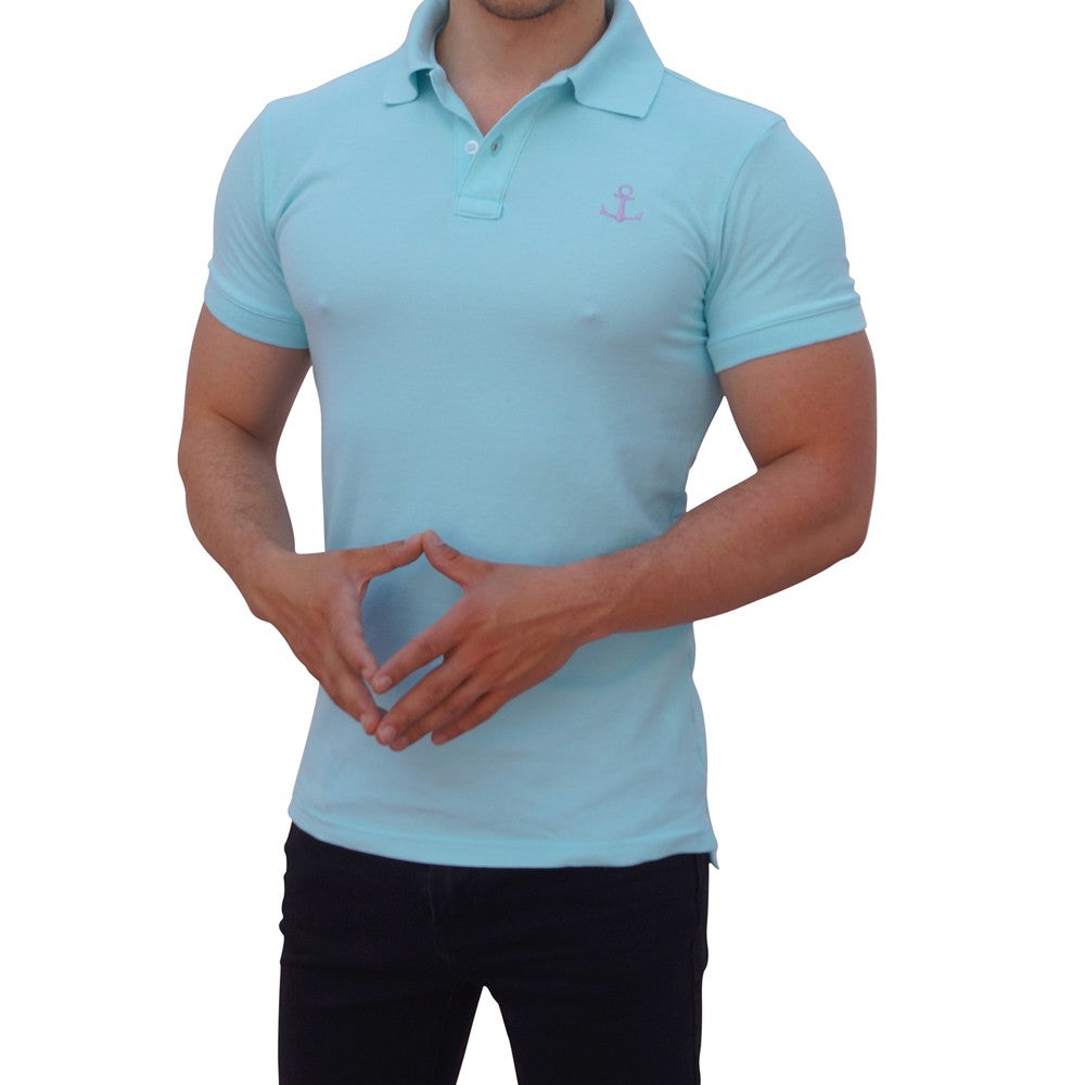 Mint Polo Shirt Lilac Logo Mint Short Sleeve