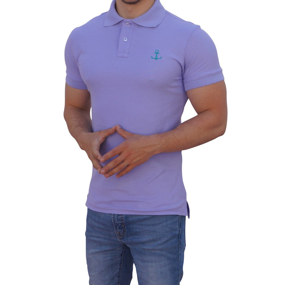 Lilac Polo Shirt Jade Logo Short Sleeve Lilac