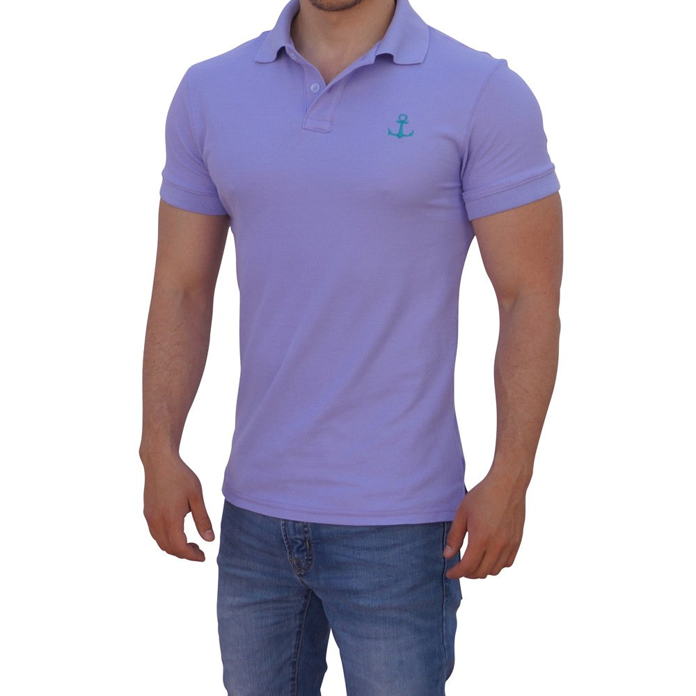 Lilac Polo Shirt Jade Logo Short Sleeve Lilac