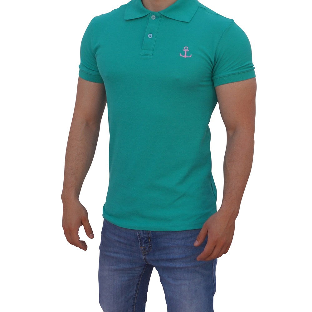 Jade Logo Pastel Pink Short Sleeve Polo Shirt Jade