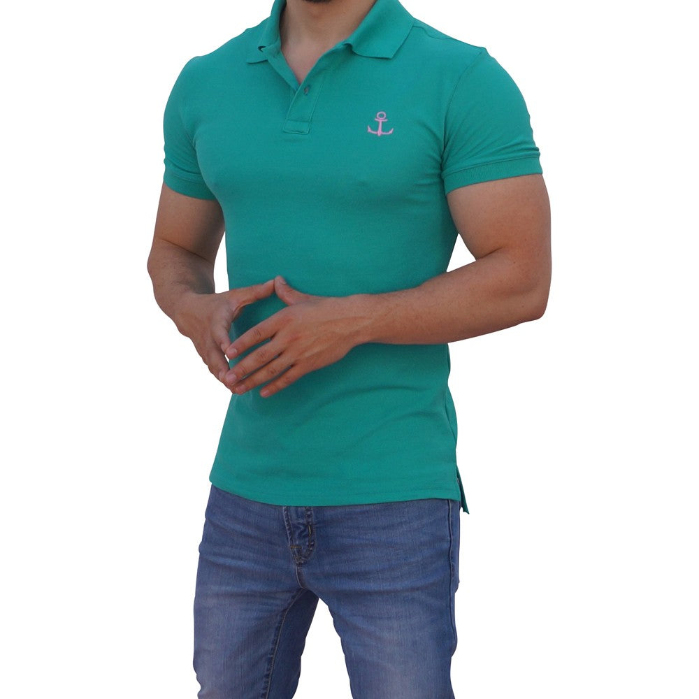 Jade Logo Pastel Pink Short Sleeve Polo Shirt Jade