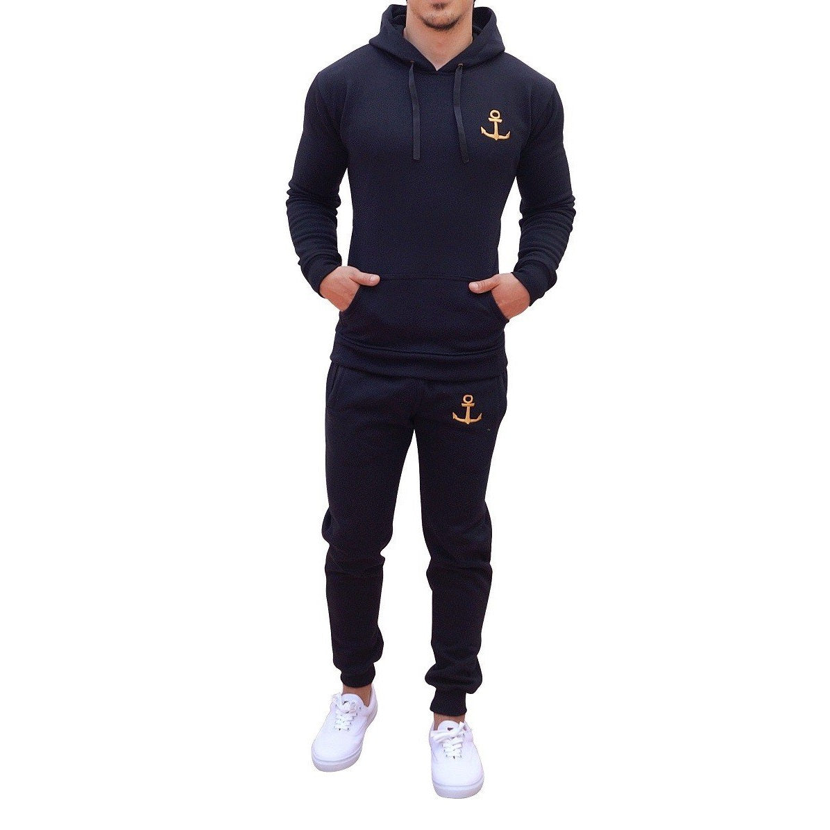 Pants Sweatshirt And Black Pants Big Logo Gold