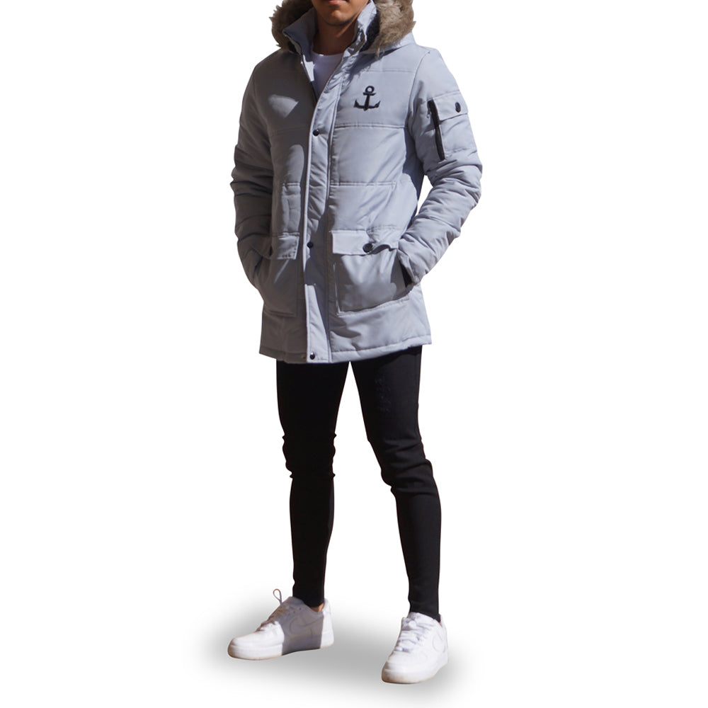 Puffed Parka Jacket Gray