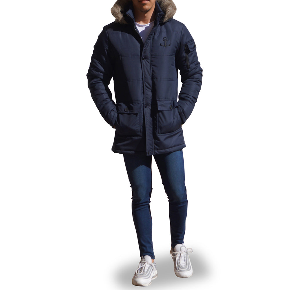 Puffed Parka Jacket Navy