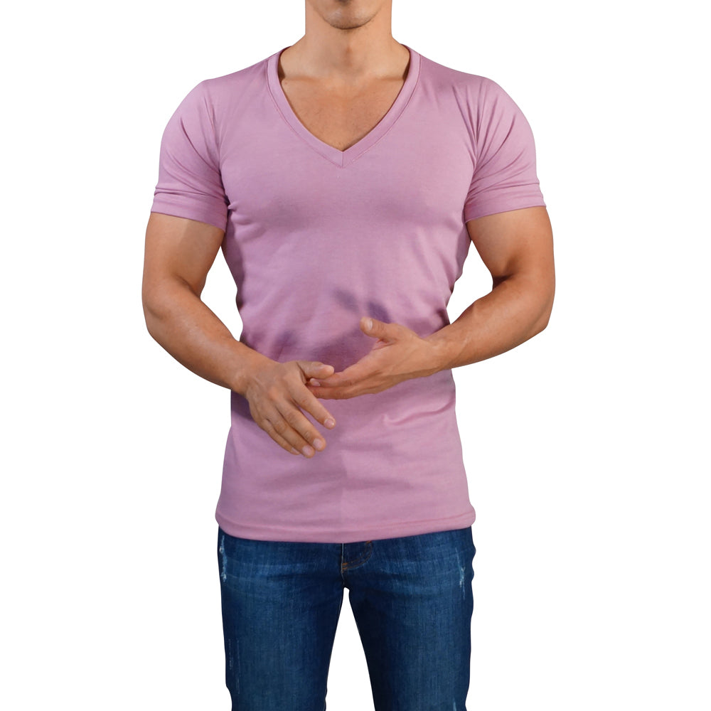 Pink Deep V Neck T-shirt