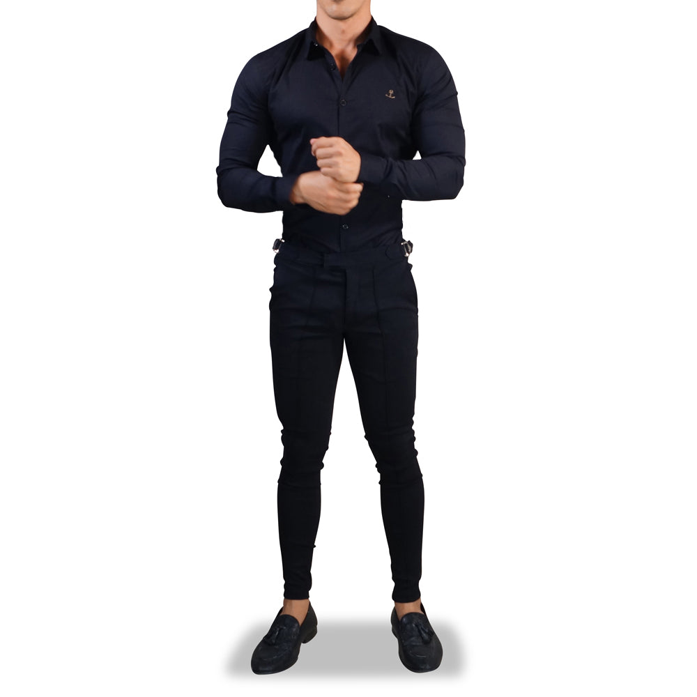 Semi Formal Trouser Negro Super Skinny Slim
