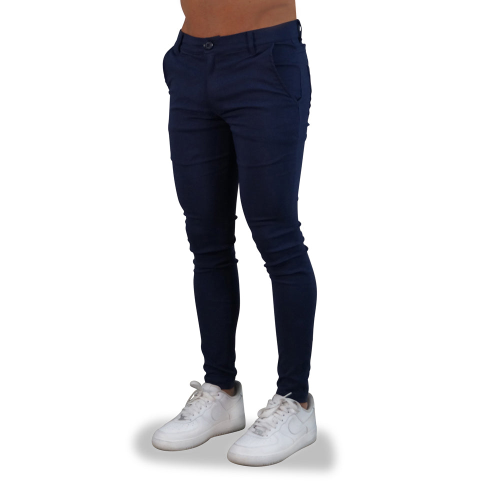 Navy Stretch Gabardine Trouser Super Skinny Slim