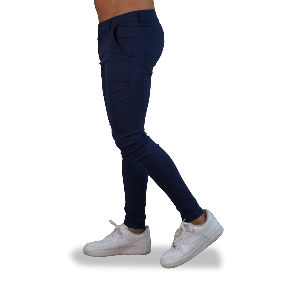 Navy Stretch Gabardine Trouser Super Skinny Slim