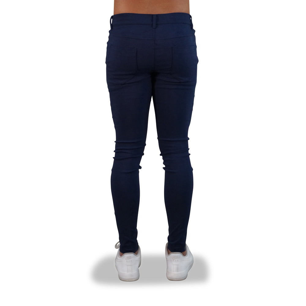 Navy Stretch Gabardine Trouser Super Skinny Slim