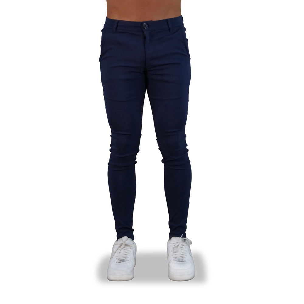 Navy Stretch Gabardine Trouser Super Skinny Slim